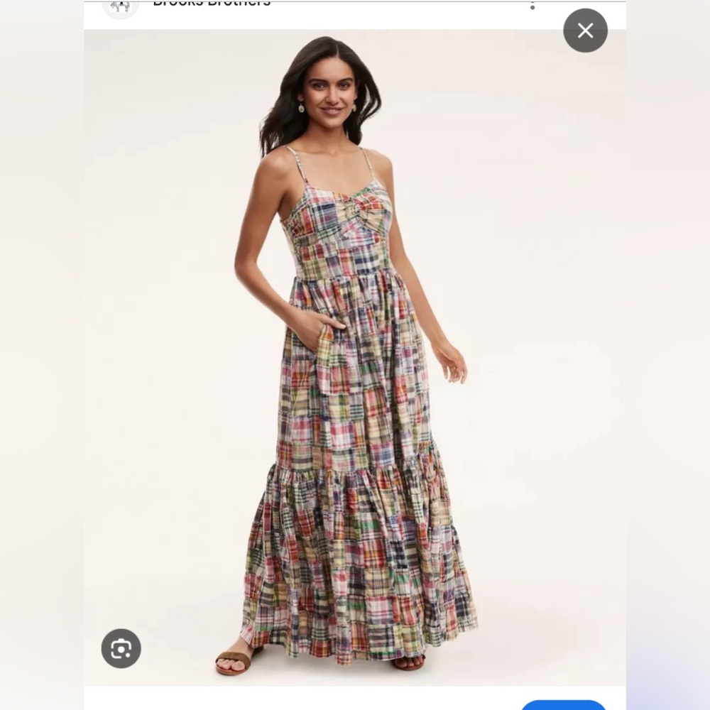 Brooks Brothers Multicolor Plaid Maxi Dress